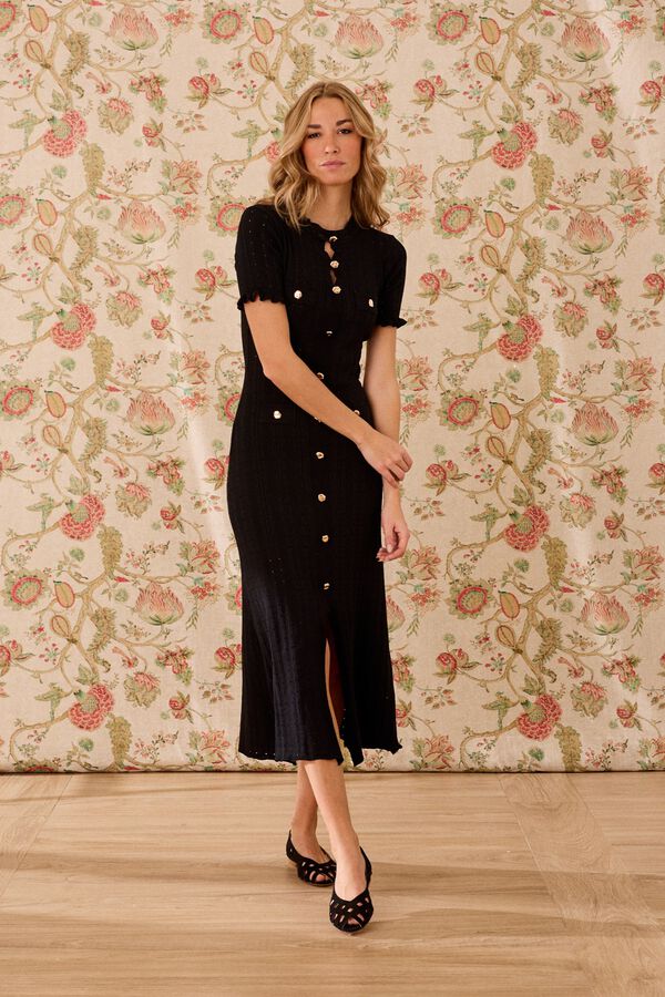 Pol&iacute;n Et Moi Vestido punto Stella Negro