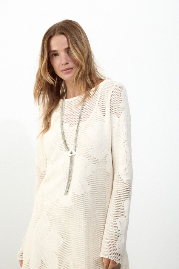 Slowlove Vestido punto Marfil