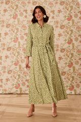 Pol&iacute;n Et Moi Vestido largo Marian Estampado verde