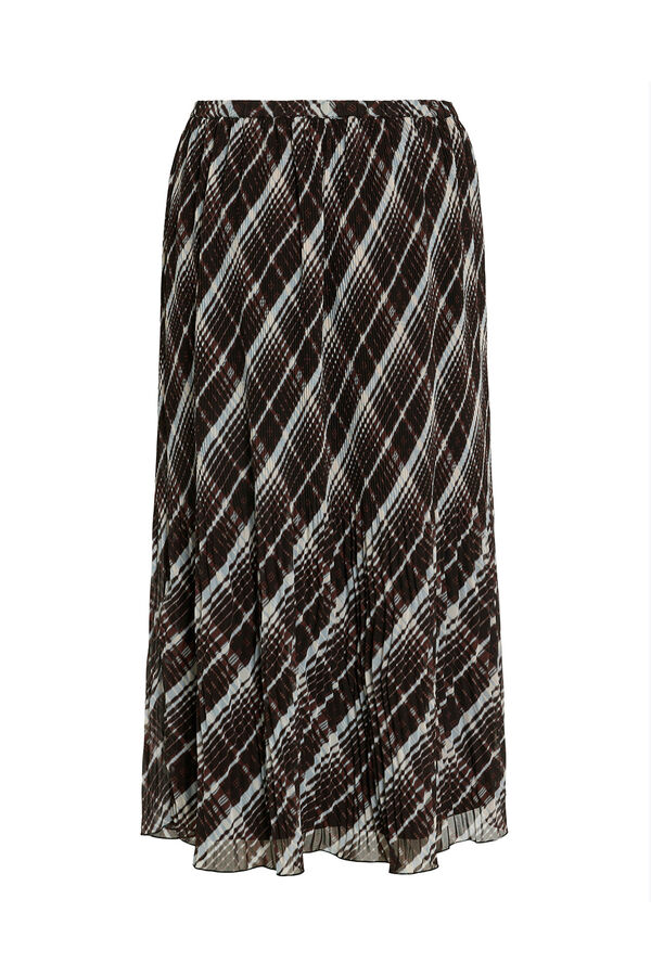 Vila Falda midi de gasa plisada Negro