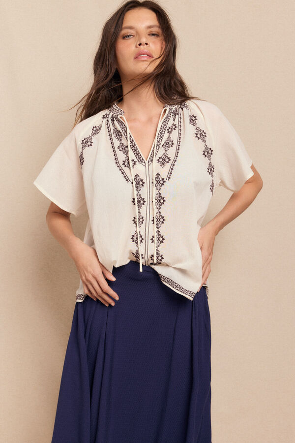 Slowlove Blusa bordados Blanco