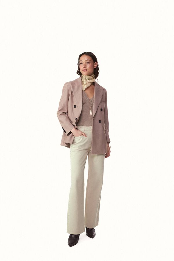 Slowlove Chaqueta americana cruzada Arena