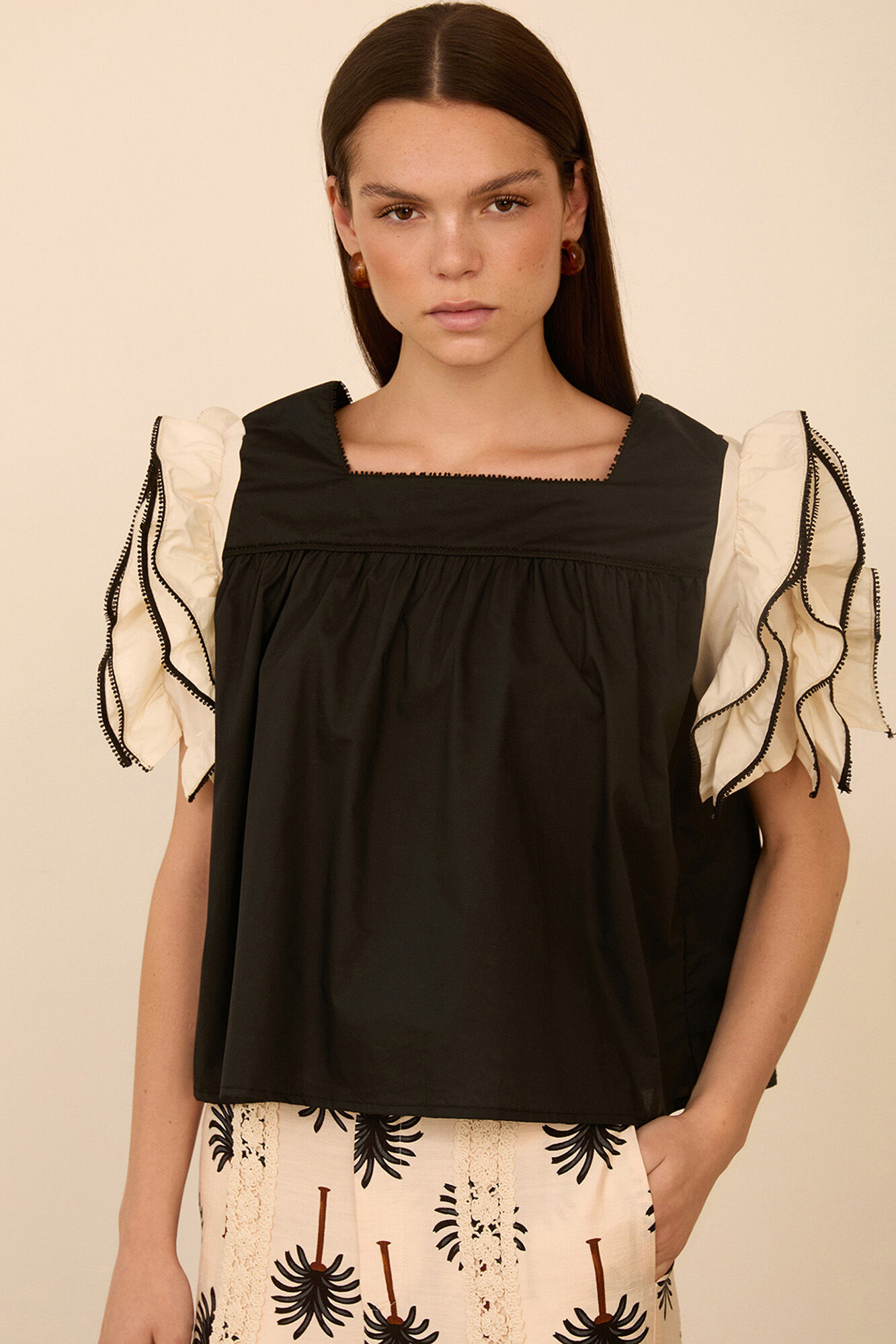 Meisie Blusa manga corta volantes