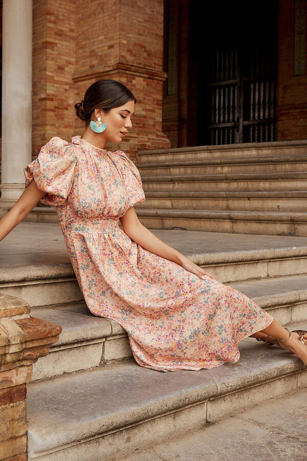 Pol&iacute;n Et Moi Vestido midi Teresa salmon Rosa