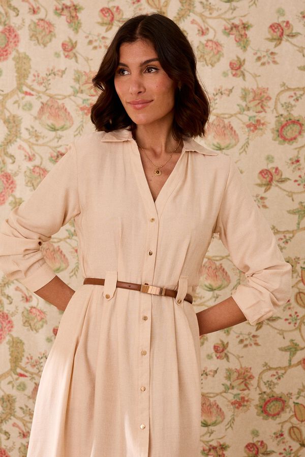 Pol&iacute;n Et Moi Vestido largo Alessia Beige