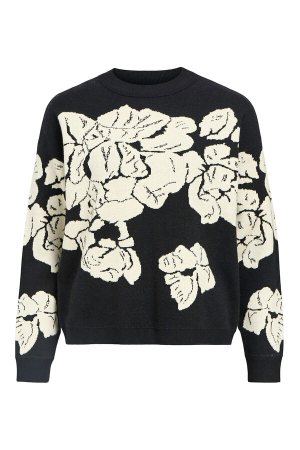 Object Jersey punto estampado Negro