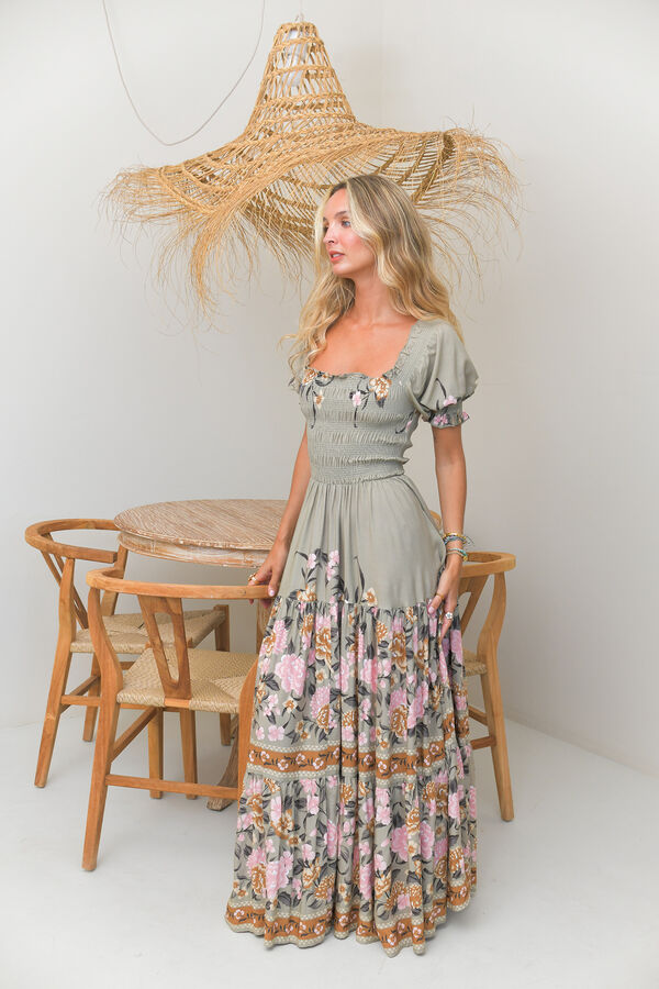 Jaase Vestido largo Claudette Kaki