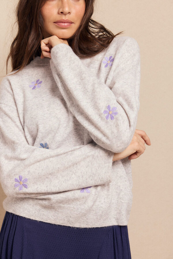 Slowlove Jersey bordados Gris