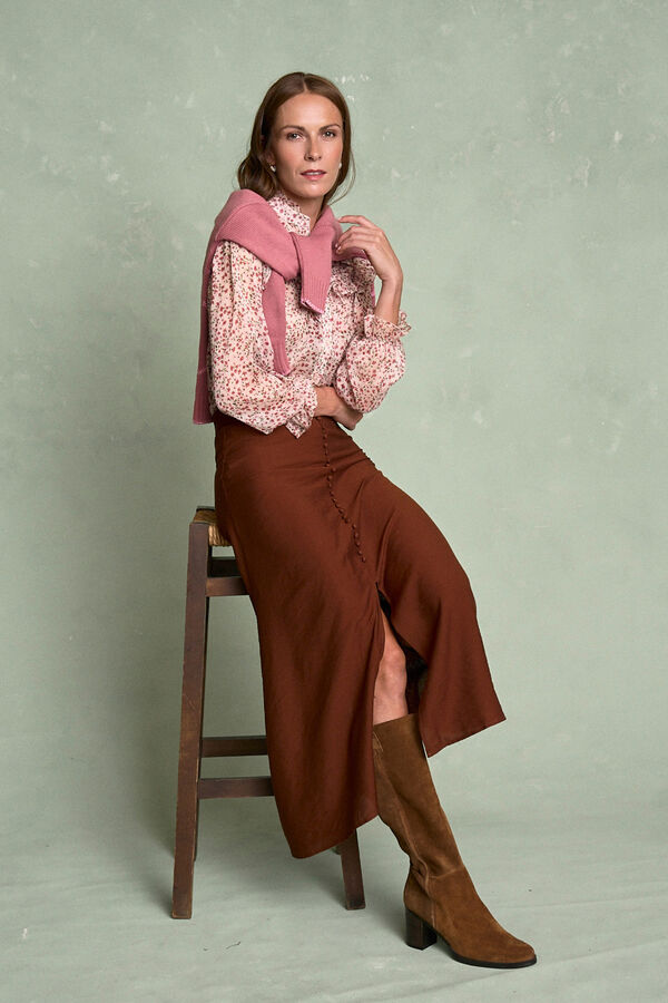 Polín Et Moi Camisa flores Minna Estampado granate