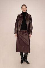 Grace & Mila Cazadora bomber en cuero Granate