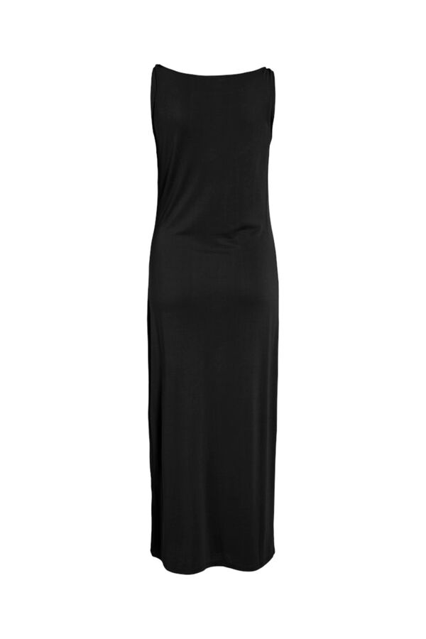 Vila Vestido midi con cuello barco de modal Negro