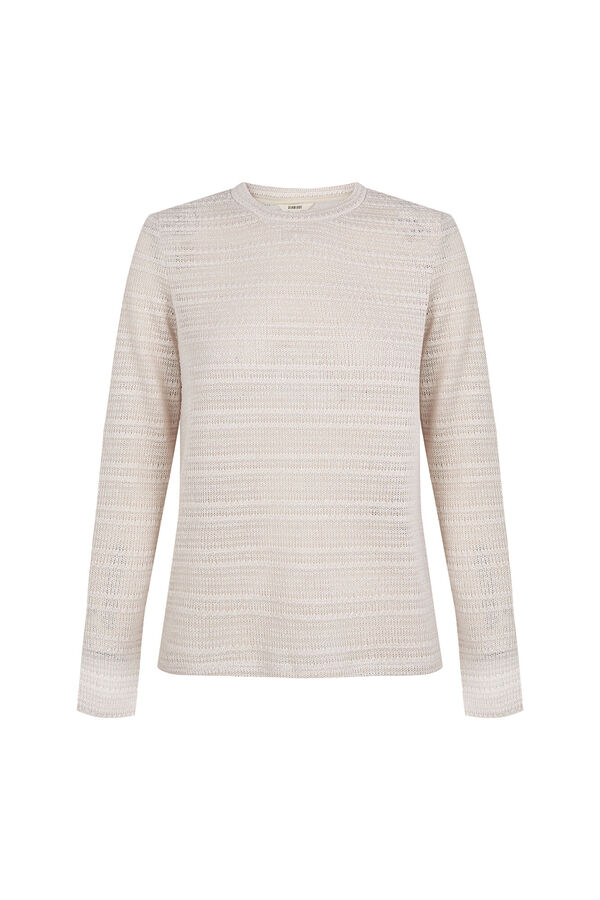 Slowlove Top estructura rayas Marfil
