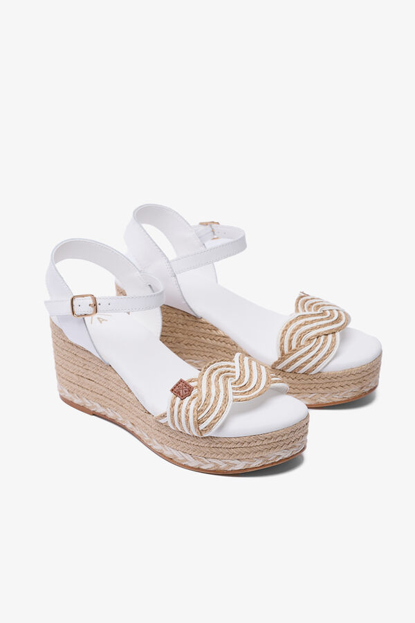 Popa Sandalia cu&ntilde;a baja se&ntilde;ora Garua Yute Blanco