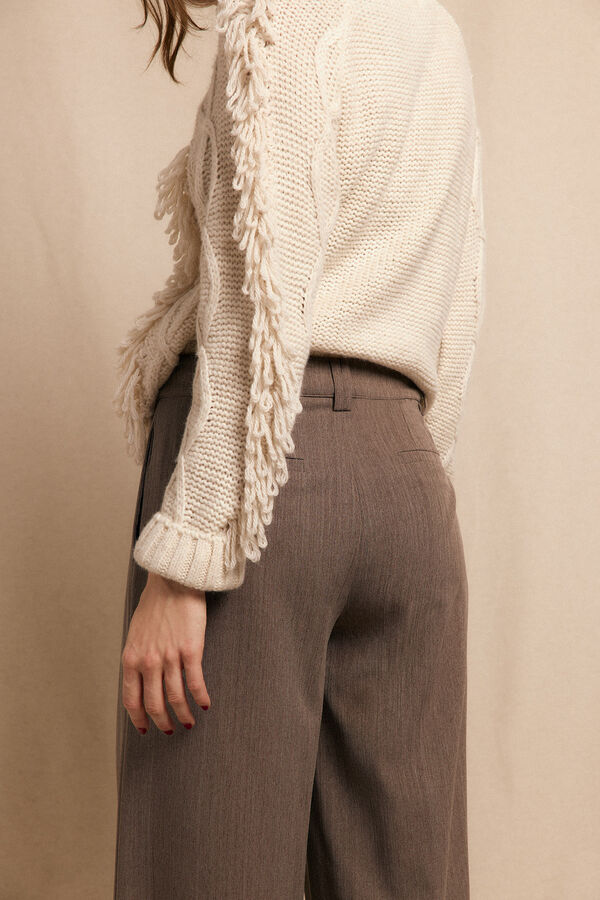 Slowlove Pantalón de pinzas rastrero Arena