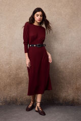 Slowlove Vestido estructura manga murci&eacute;lago Granate