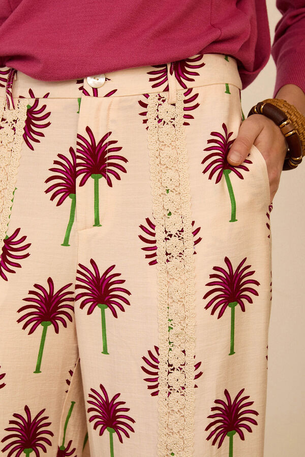 Meisie Pantal&oacute;n cropped estampado Estampado blanco