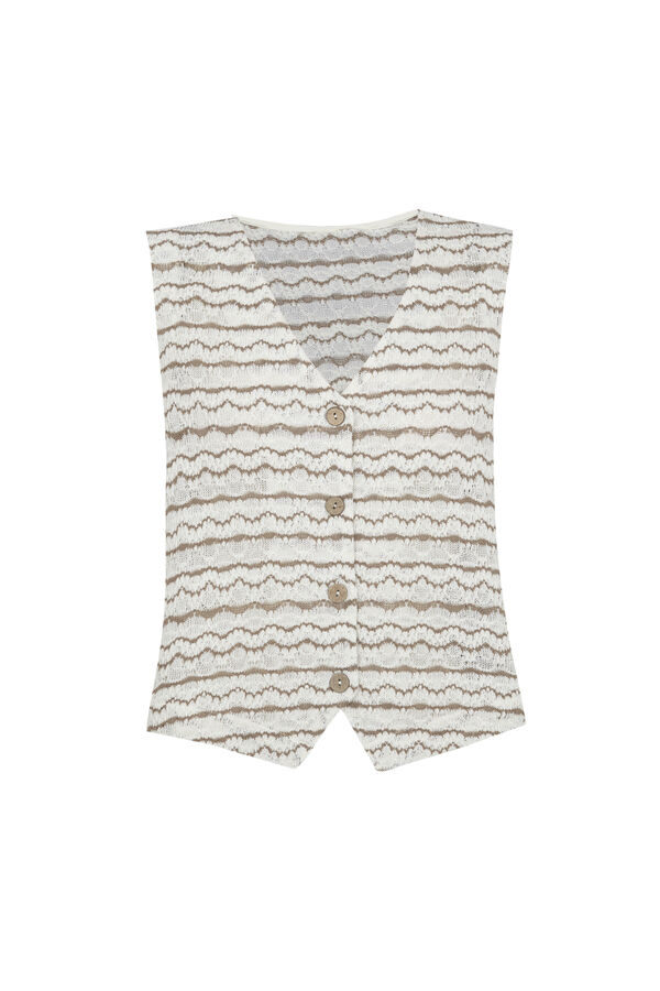 Slowlove Chaleco estructura rayas Estampado azul
