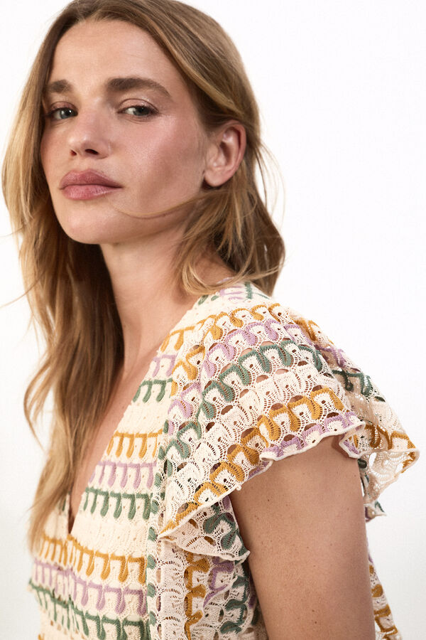 Slowlove Vestido estructura multicolor Naranja