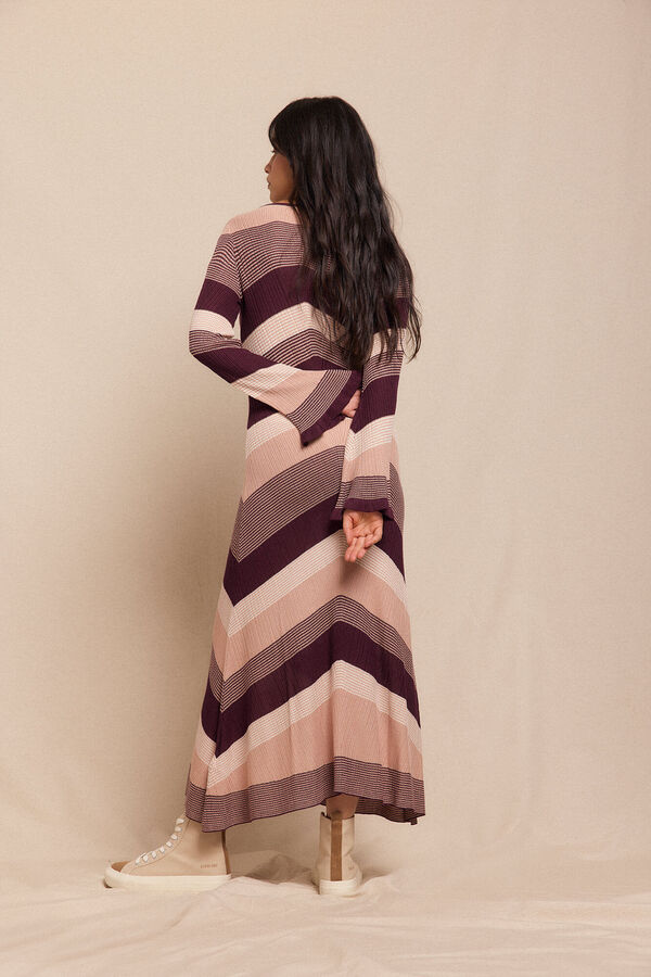Slowlove Vestido punto zig zag Marfil