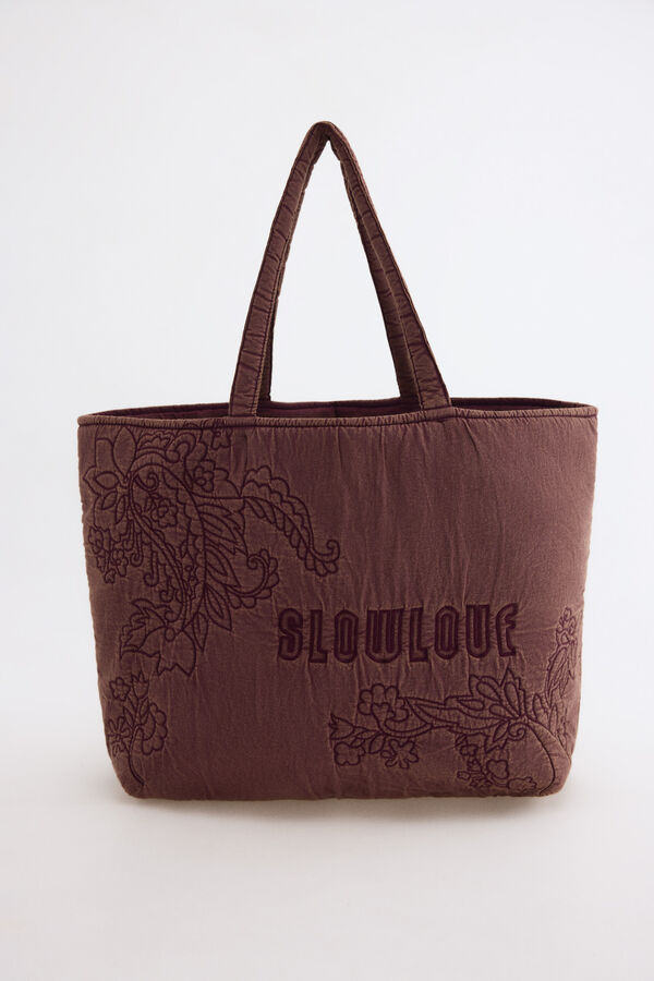 Slowlove EMBROIDERY WASHED SHOPPER Vino