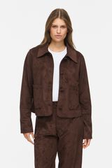 Vila Chaqueta corta efecto ante Marr&oacute;n oscuro