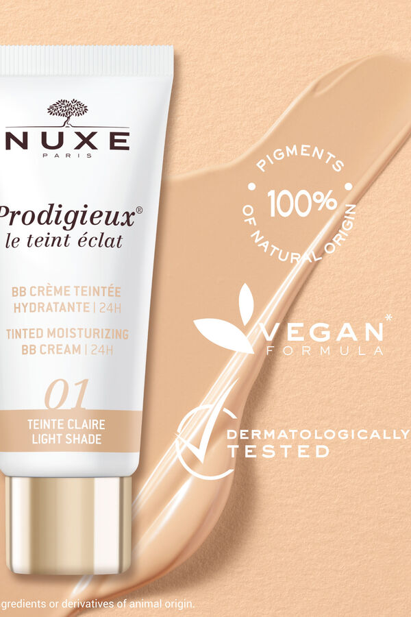 Nuxe BB Cream Hidratante con Color 24H, Prodigieux&reg; le teint &eacute;clat 30ml - Tono claro Estampado blanco