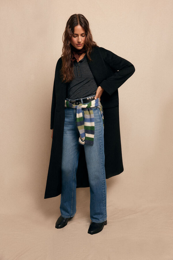 Slowlove Abrigo largo con cuello esmoquín Negro