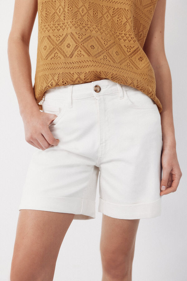 Cortefiel Shorts Vaqueros color Blanco