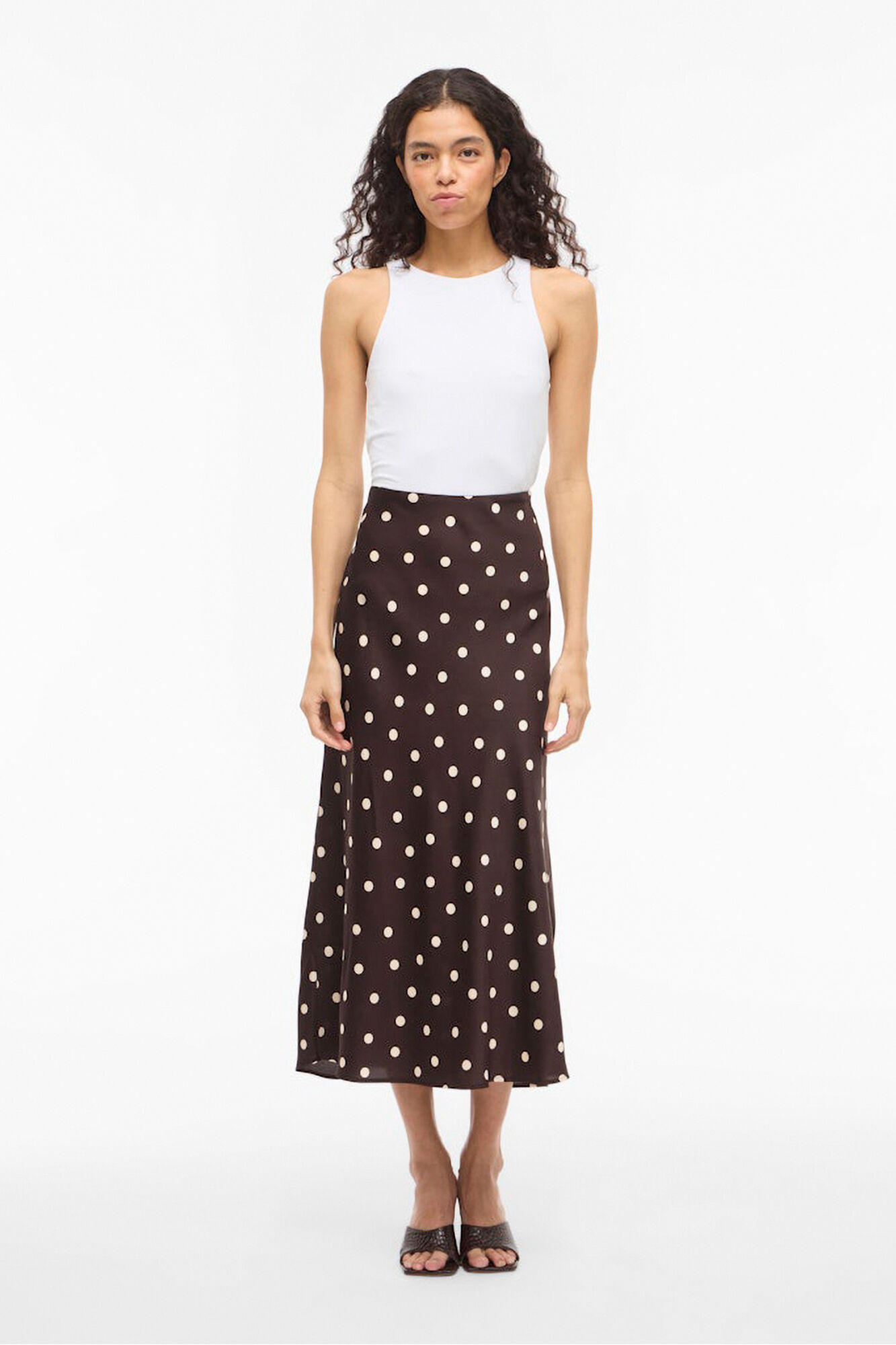 Vila Falda midi satinada de lunares