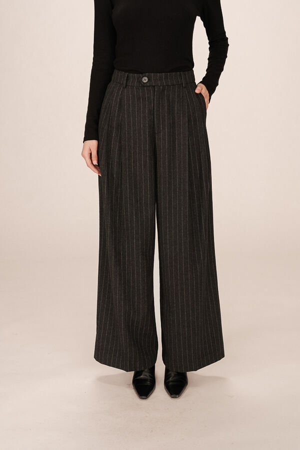 Grace & Mila Pantalón de traje a rayas Gris oscuro