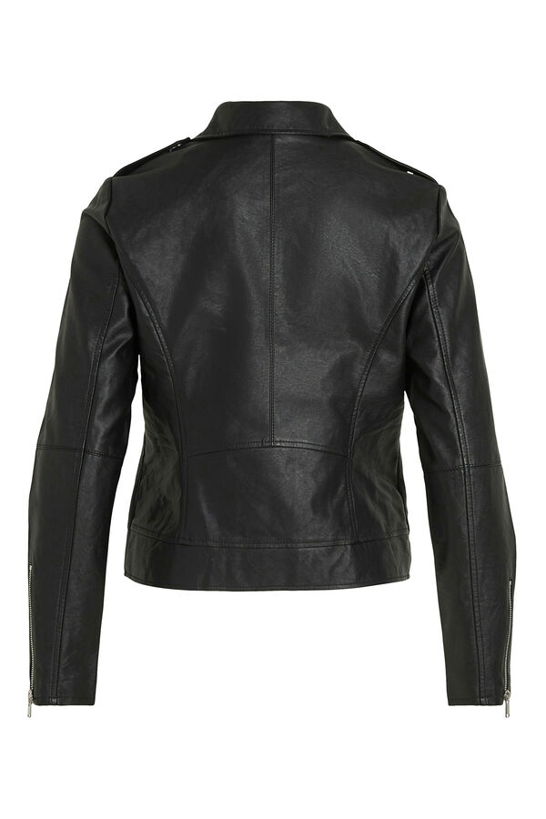 Vila Chaqueta biker polipiel Negro