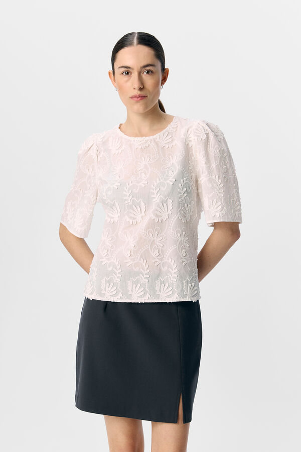 Object Blusa tejido bordado Blanco