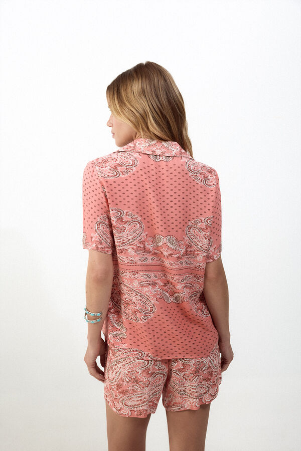 Slowlove Camisa corta estapada Coral