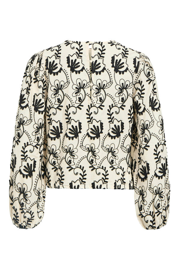 Object Blusa tejido bordado Estampado beige