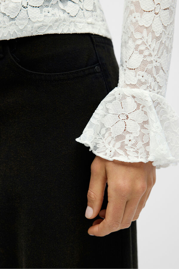 Object Top encaje volante Blanco