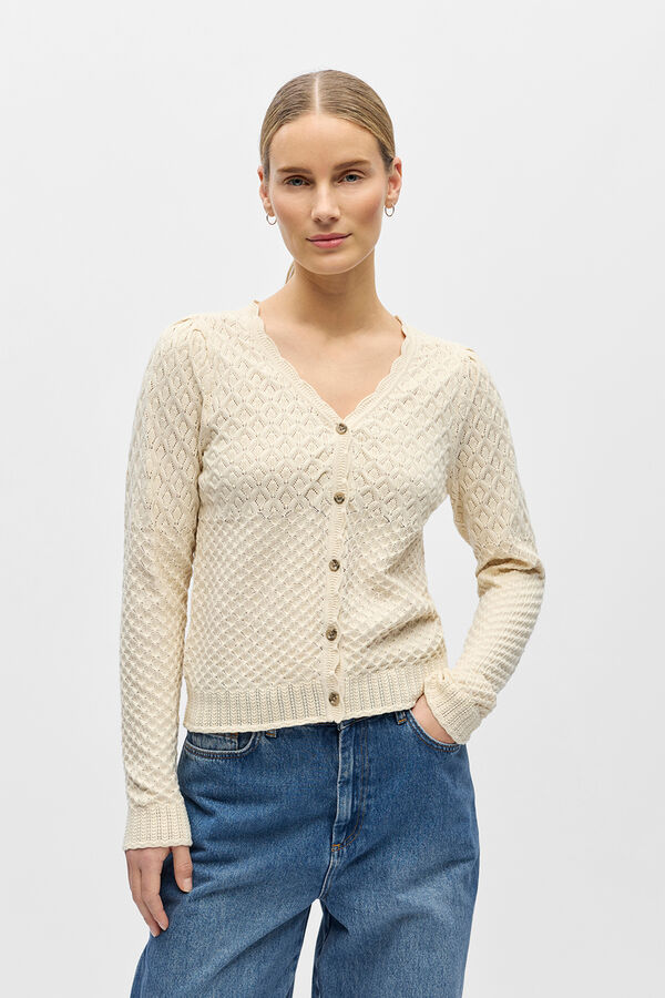 Object C&aacute;rdigan punto calado Beige