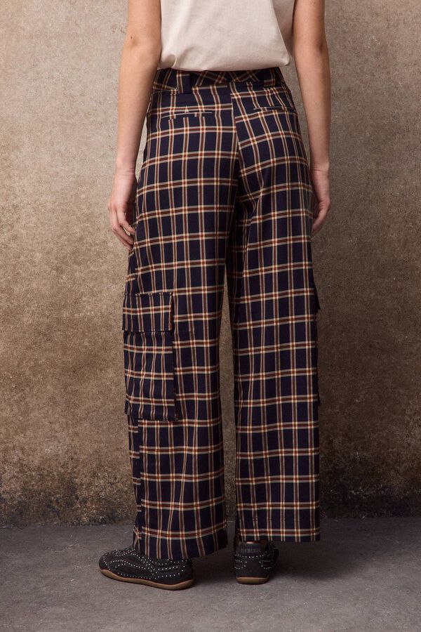Slowlove Pantal&oacute;n corte barrel de cuadros Verde