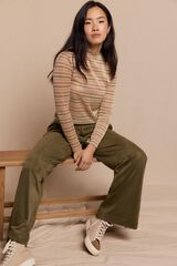 Slowlove Pantal&oacute;n de pinzas de antelina Verde