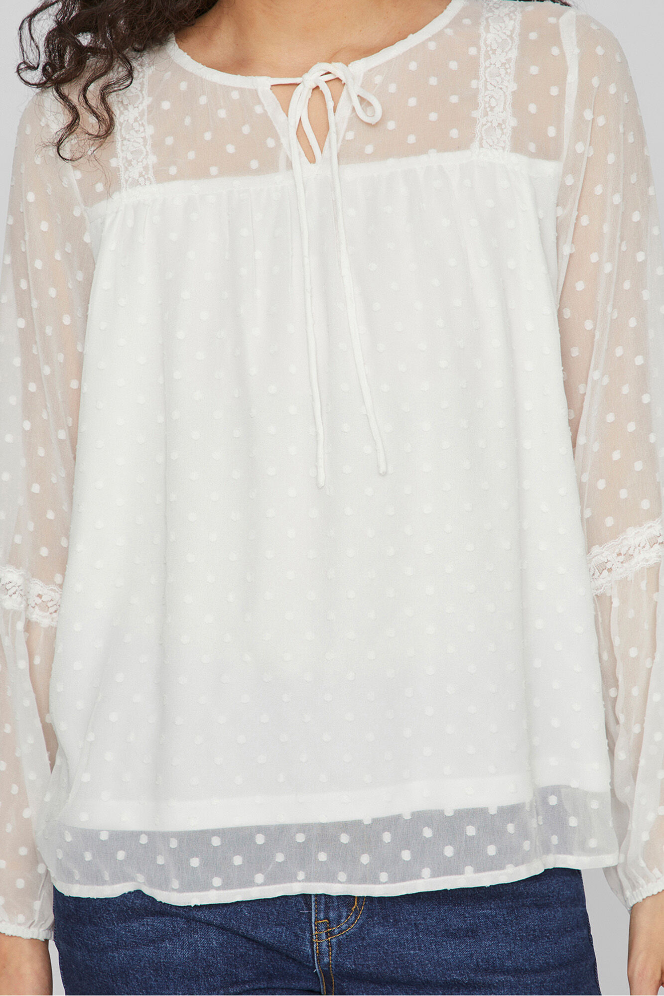 Vila Blusa manga larga plumeti