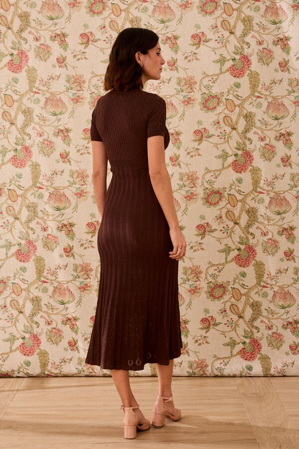 Pol&iacute;n Et Moi Vestido punto Romina Marr&oacute;n oscuro