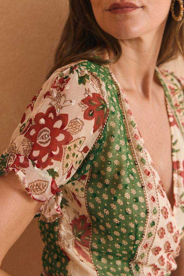 Pol&iacute;n Et Moi Vestido largo Aria Estampado verde