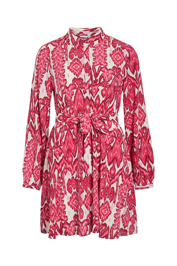 Vila Vestido corto estampado de viscosa Estampado blanco