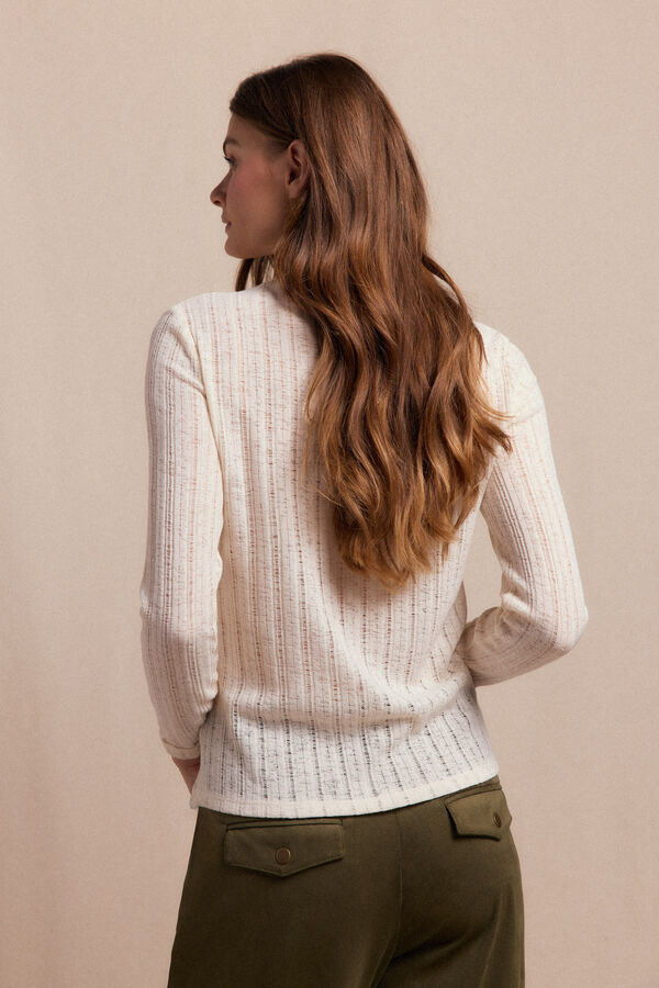 Slowlove Top punto estructura Marfil