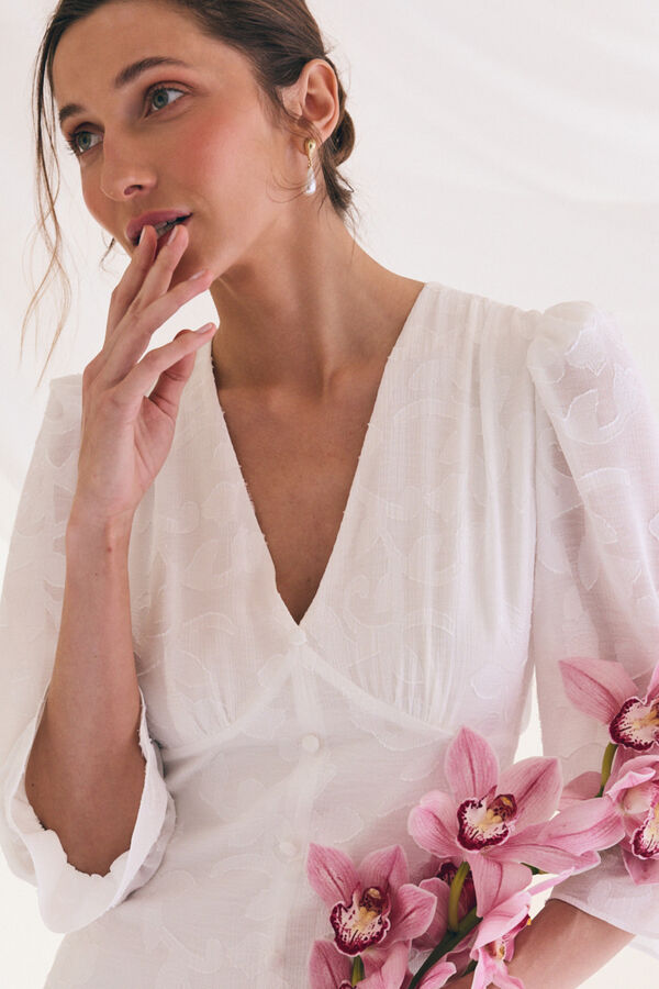 Pol&iacute;n Et Moi Vestido novia Liso Blanco