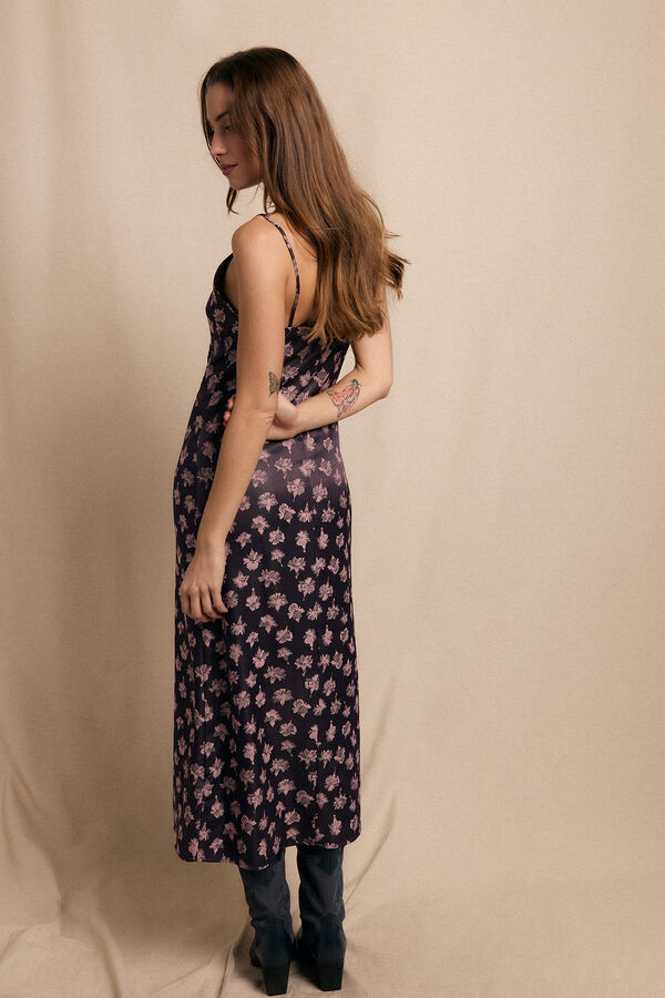 Slowlove Vestido lencero Estampado morado