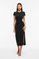 Vila Vestido midi con manga corta de modal Negro