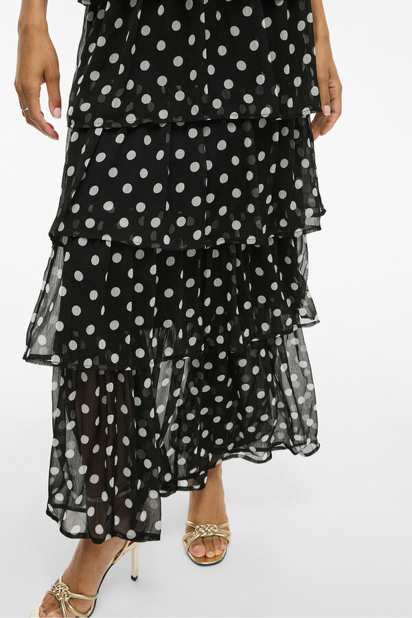 Vila Vestido de gasa con lunares Negro