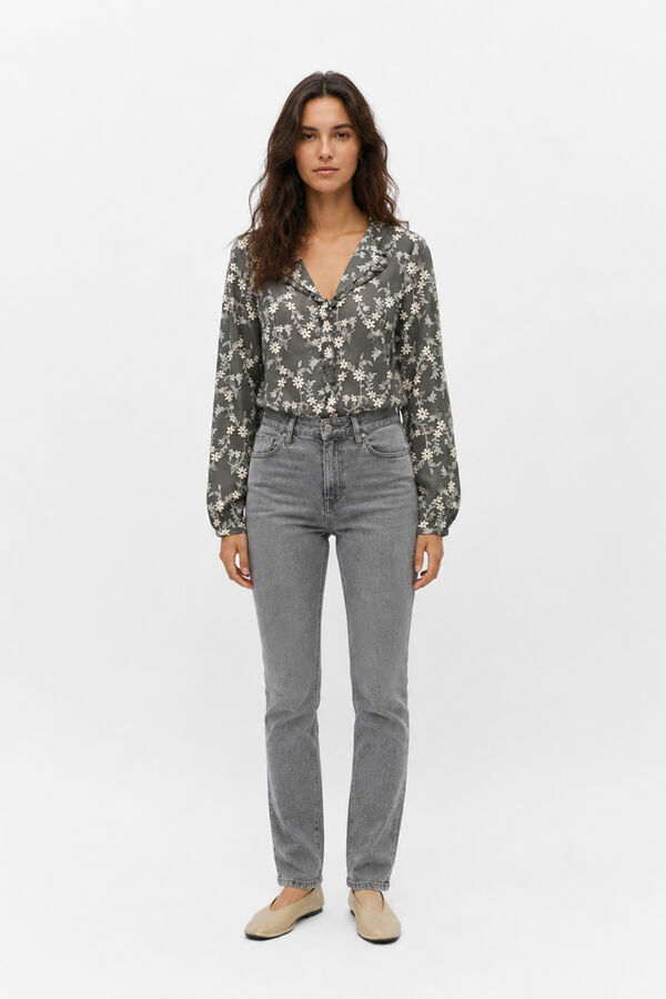 Object Blusa tejido bordado Gris