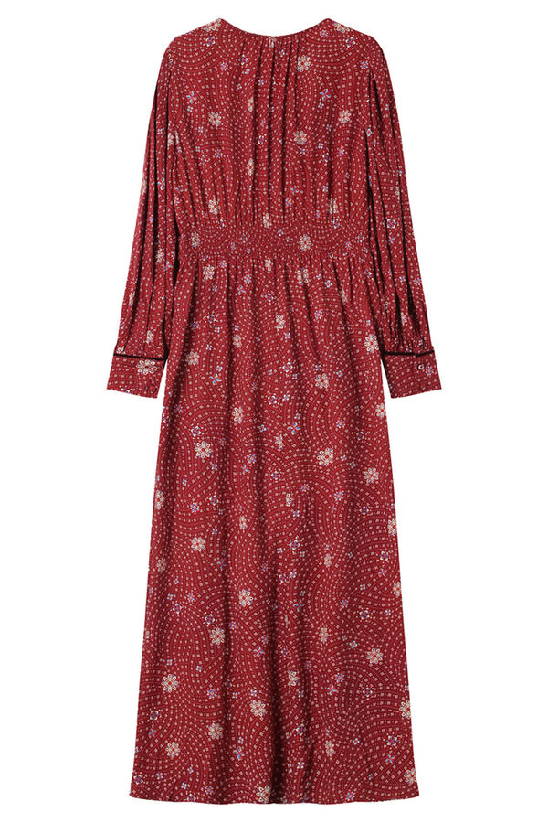 Grace & Mila Vestido largo con escote en pico Estampado rojo