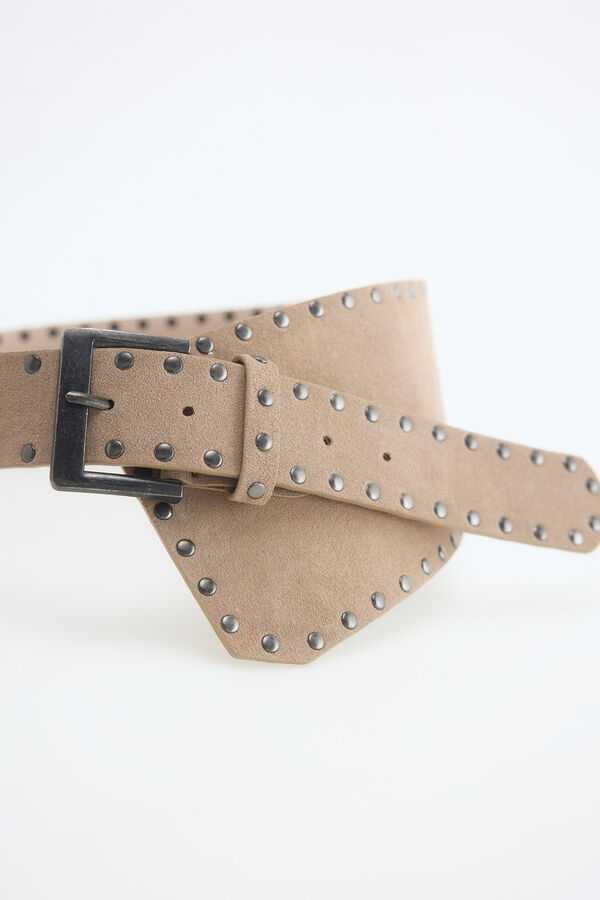 Slowlove Cintur&oacute;n irregular tachas Beige